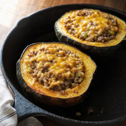 Beef-Stuffed Acorn Squash — Meat & Pork recipe