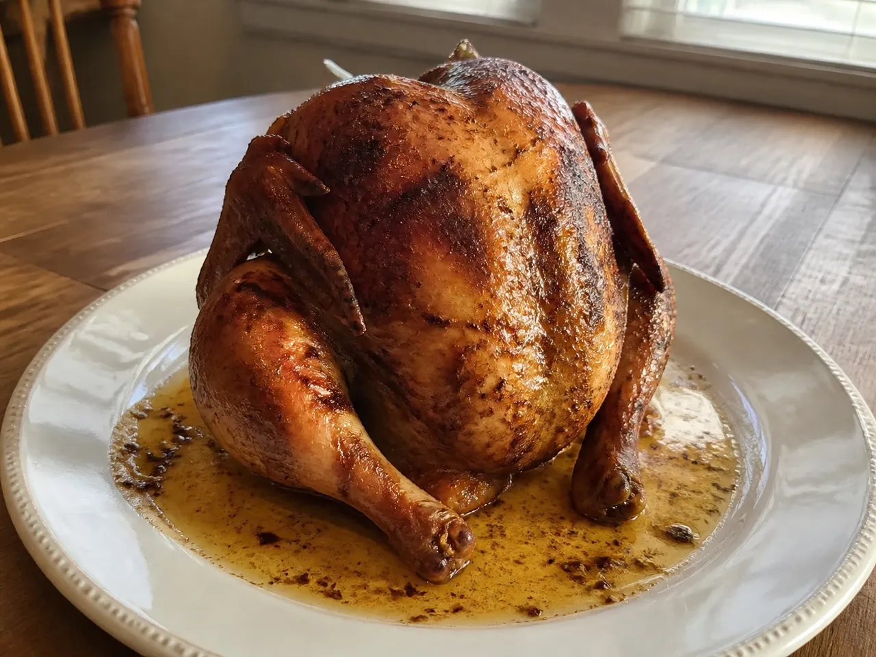 Beer-Can Chicken — served