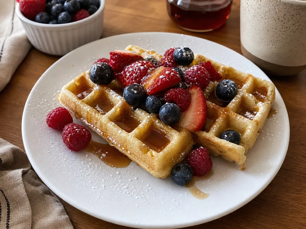 Belgian Waffles — plated and served