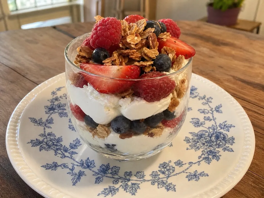 Berry Parfait — plated and served