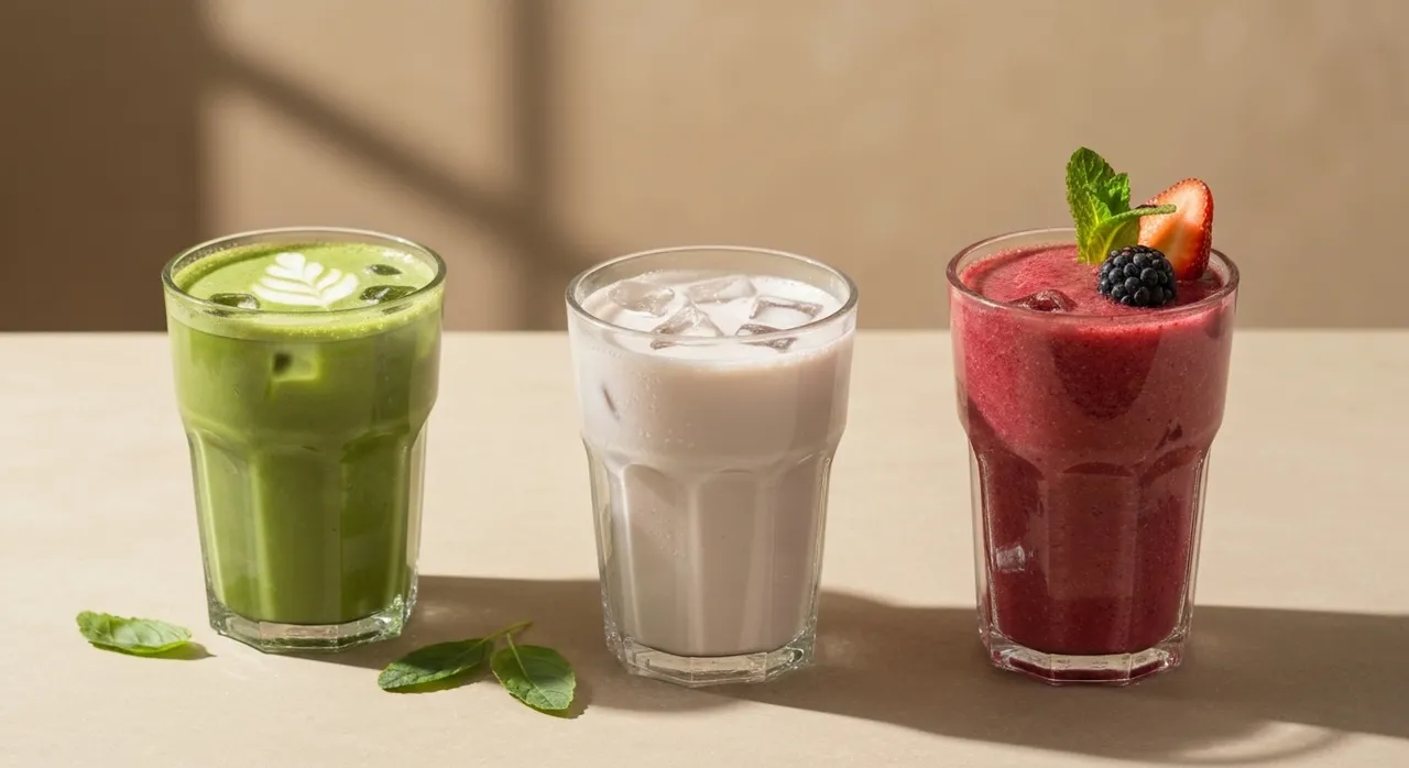 A spread of Beverages dishes