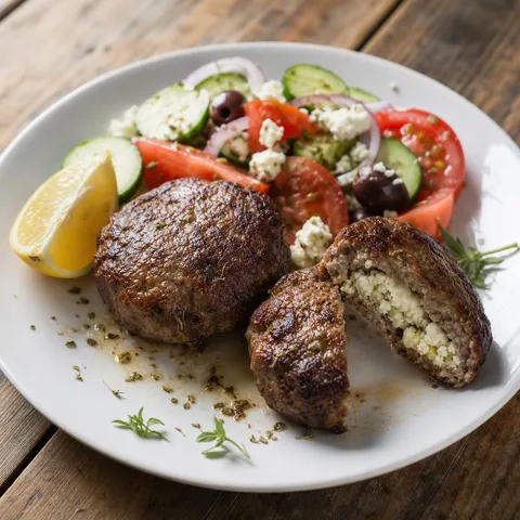 Bifteki (Greek Stuffed Beef Patties with Feta) — Greek recipe