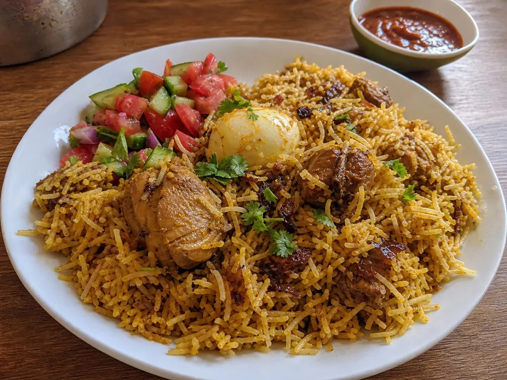 Biryani — plated and served