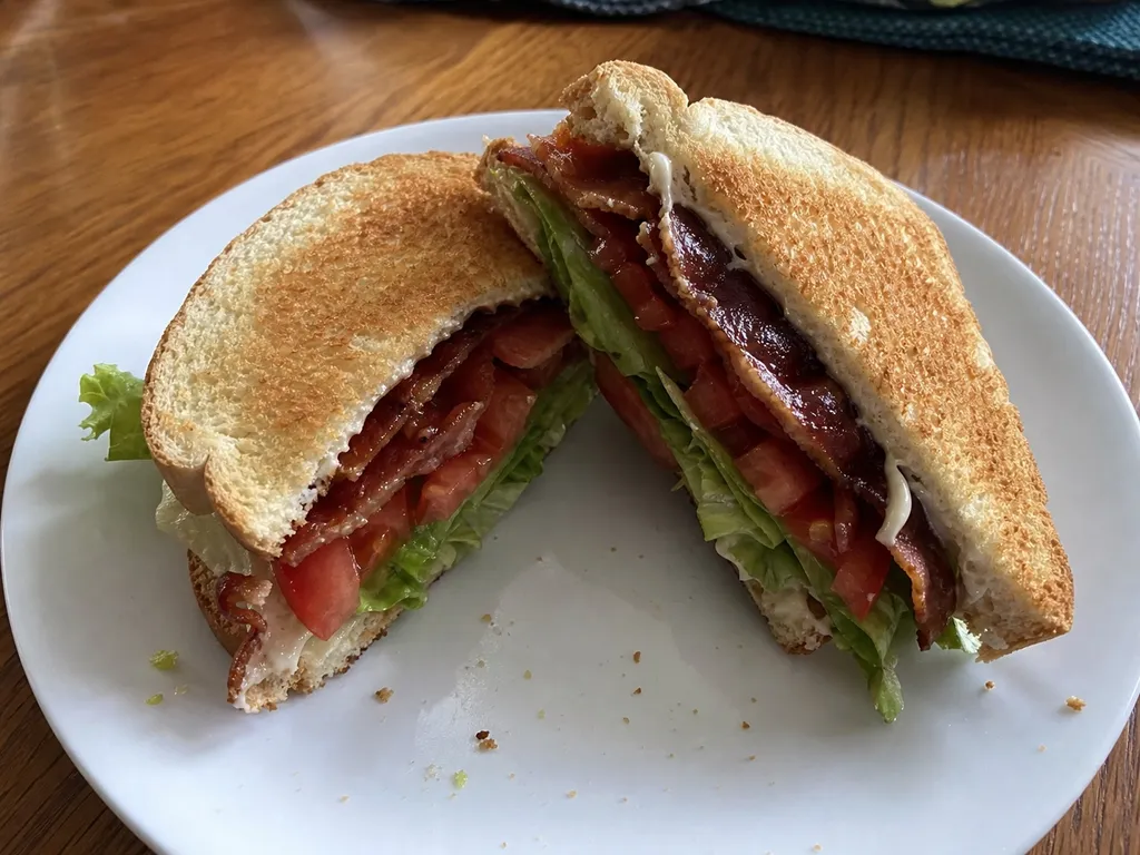 BLT Sandwich — plated and served