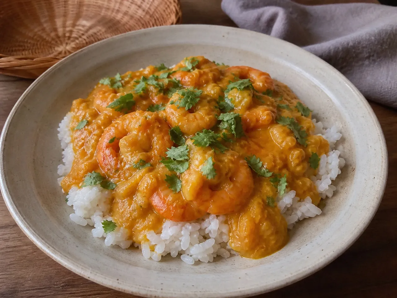 Bobó de Camarão (Brazilian Shrimp and Cassava Stew) — served