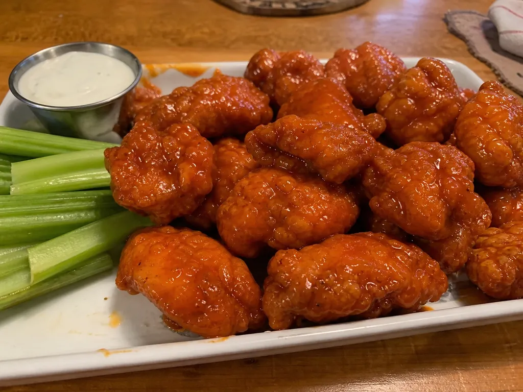 Boneless Wings — plated and served
