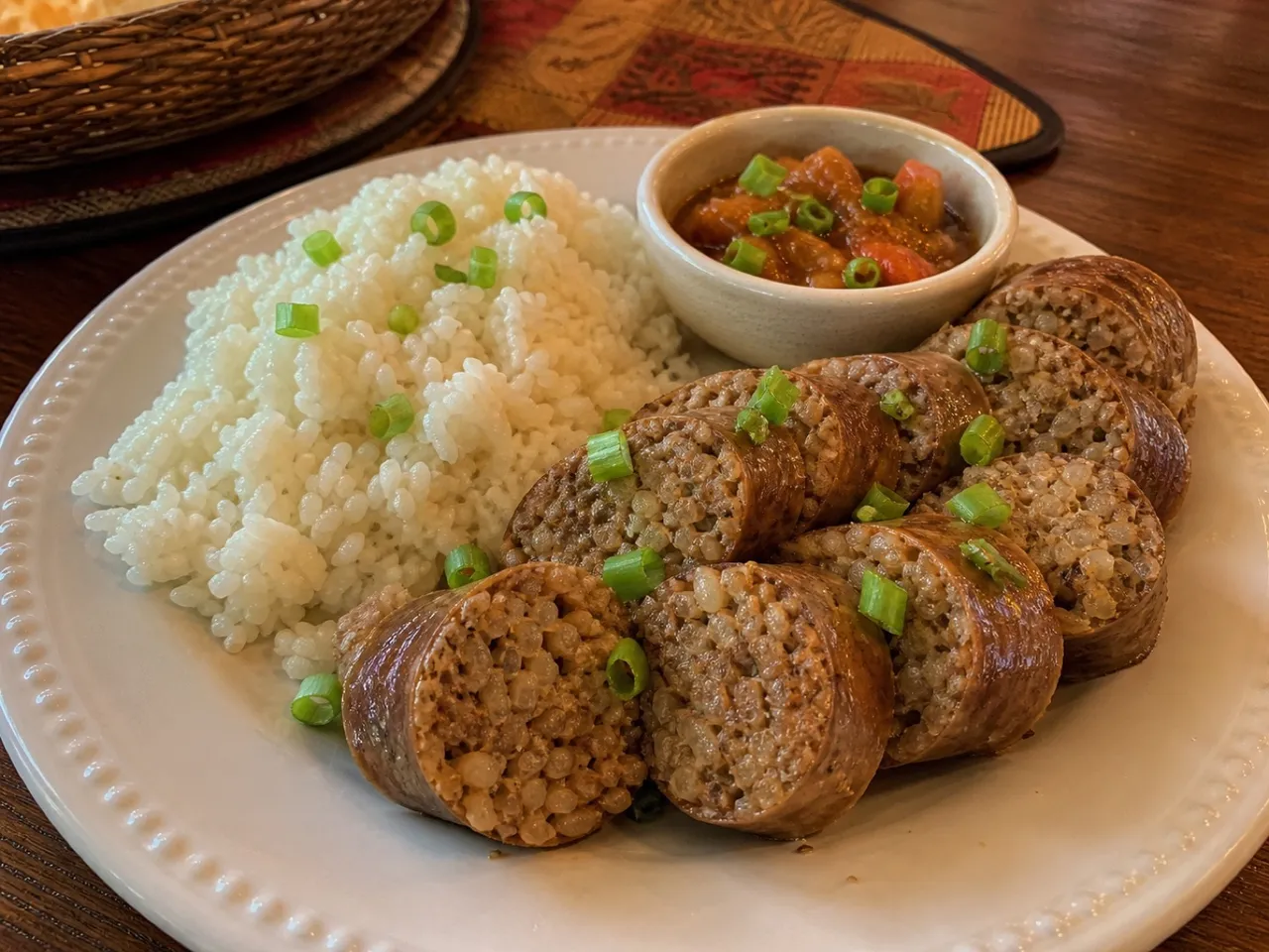 Boudin Sausage — served