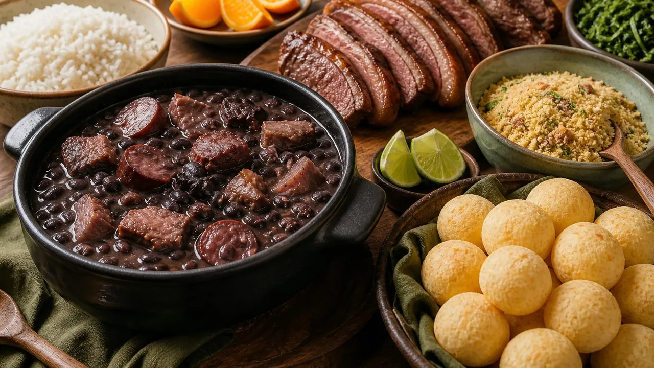 A spread of Brazilian dishes