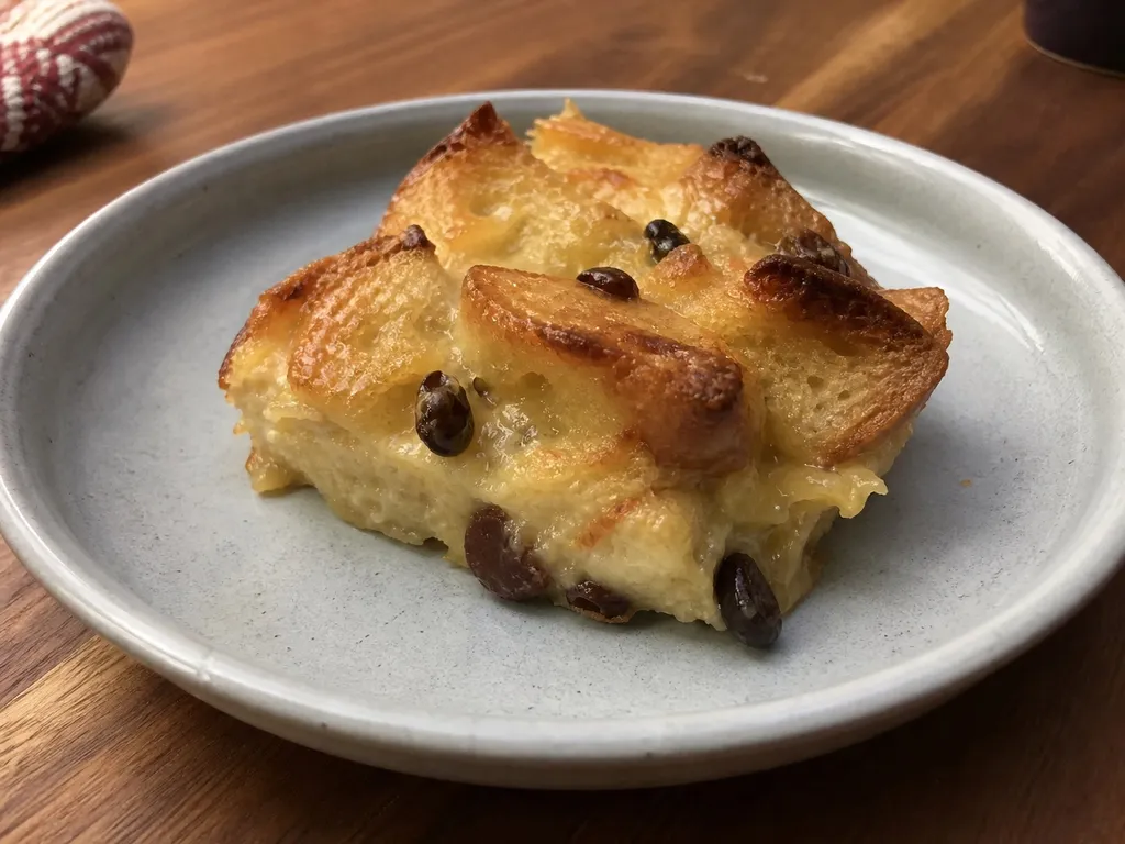 Bread and Butter Pudding — plated and served