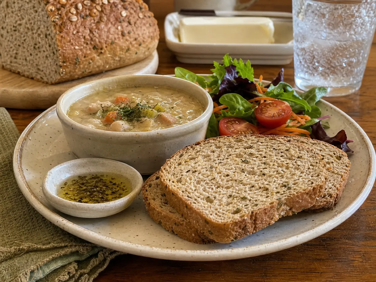 Bread Machine Sage-Wheat Bread — served