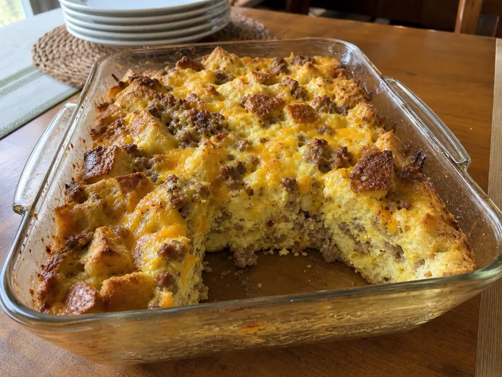Breakfast Casserole — plated and served