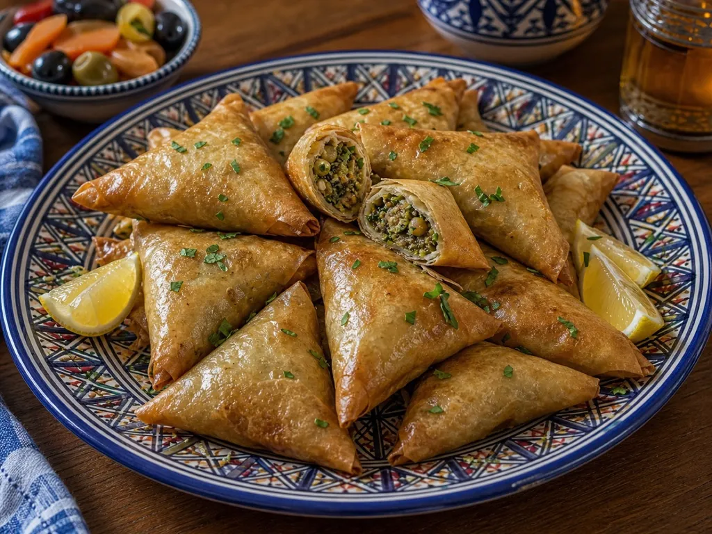 Briouats — plated and served