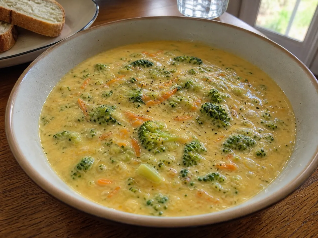 Broccoli Cheddar Soup — served