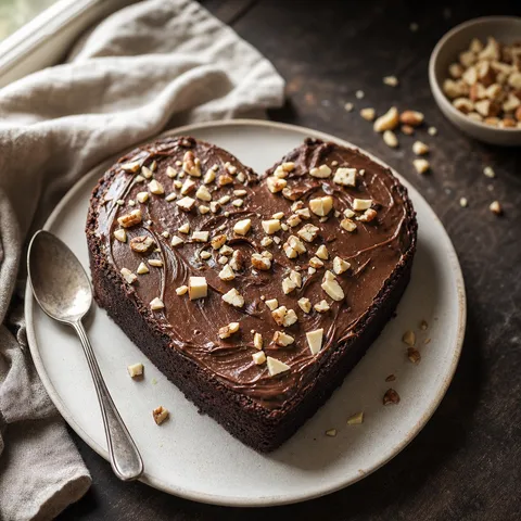 Brownie Heart Cake — Desserts recipe