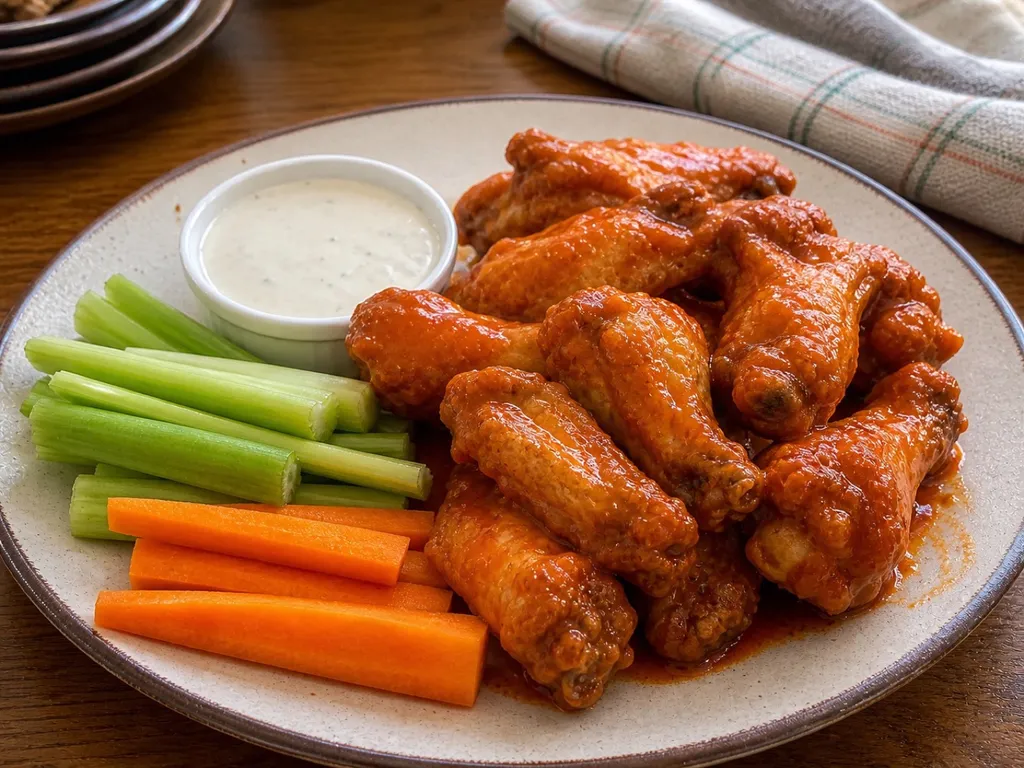 Buffalo Chicken Wings — plated and served