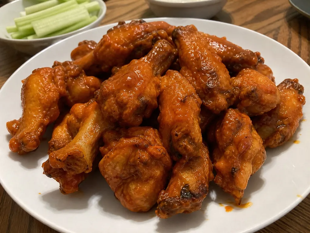 Buffalo Wings — plated and served