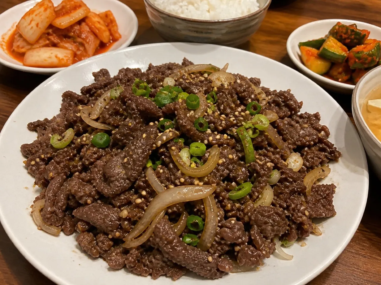 Bulgogi (Marinated Beef BBQ) — served