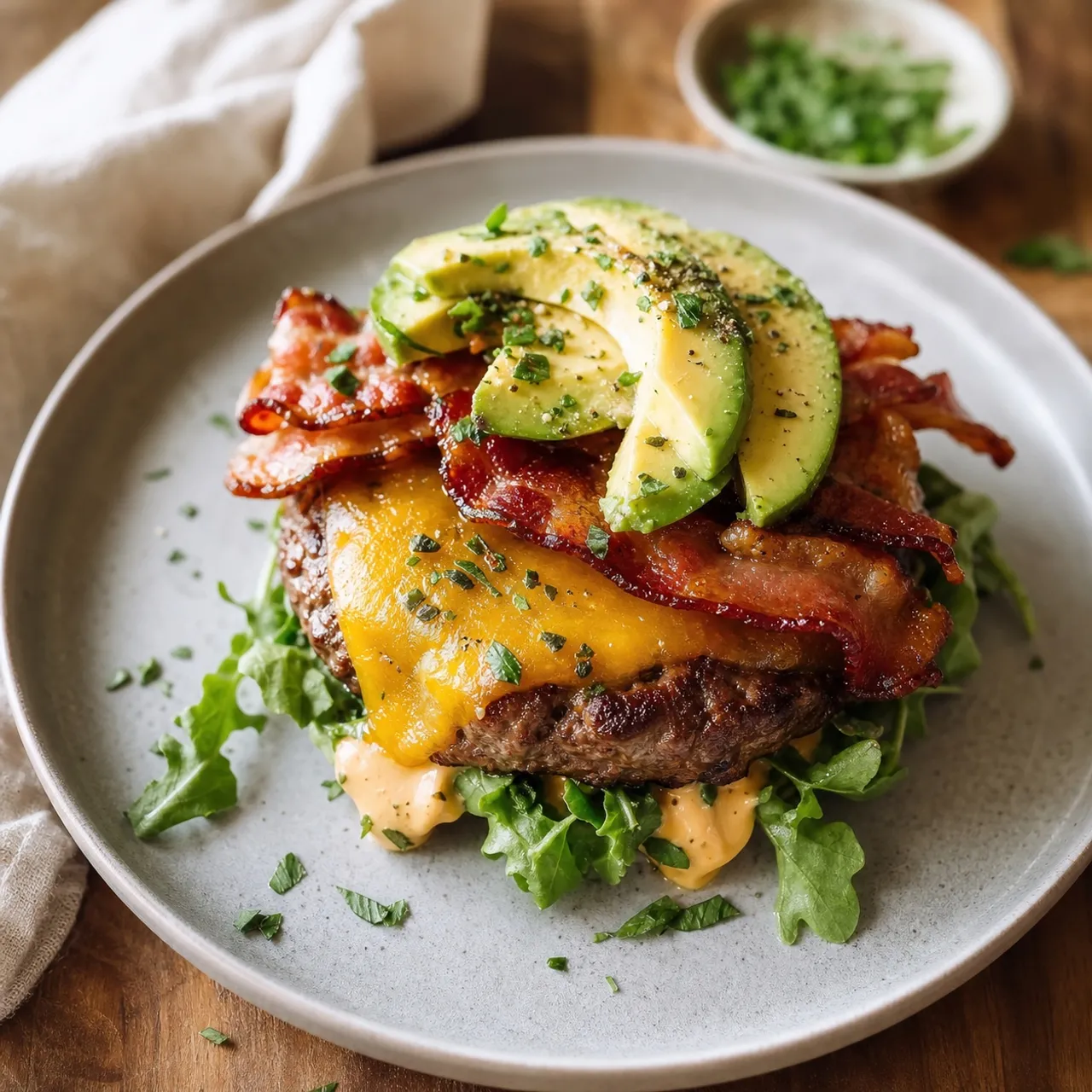 Bunless Bacon Cheeseburger — Keto recipe