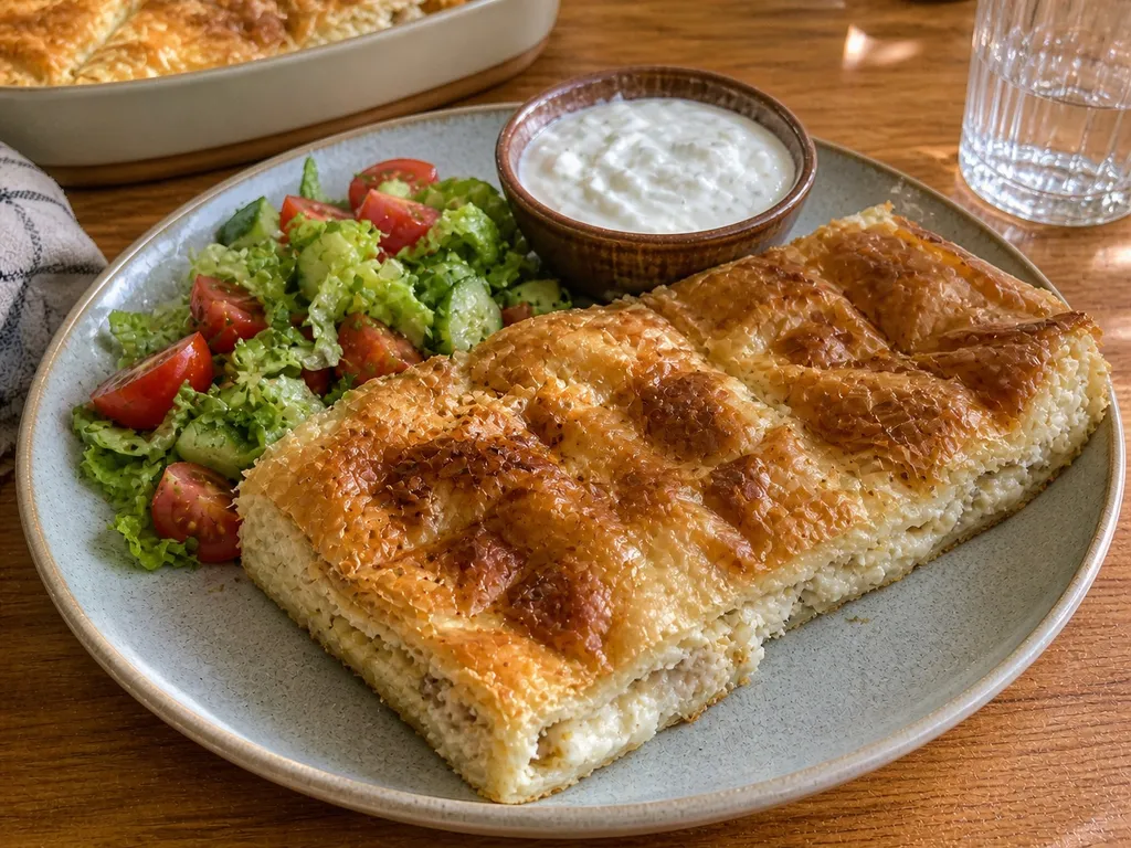 Burek — plated and served