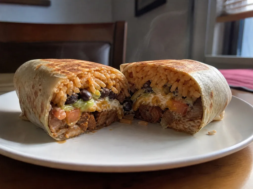 Burritos — plated and served