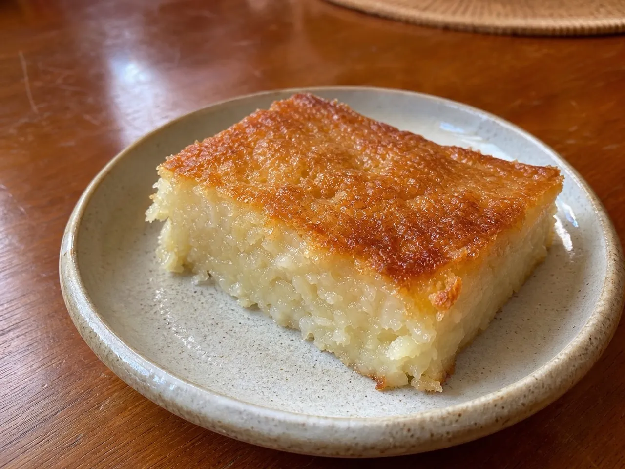Butter Mochi — served