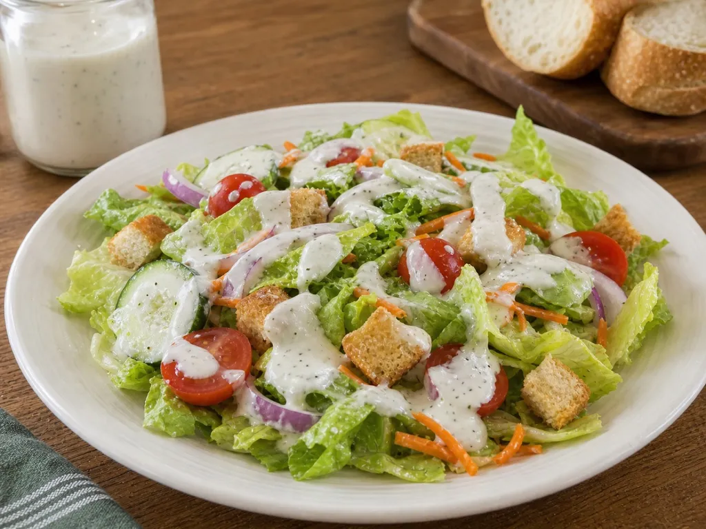 Buttermilk Ranch Dressing — plated and served