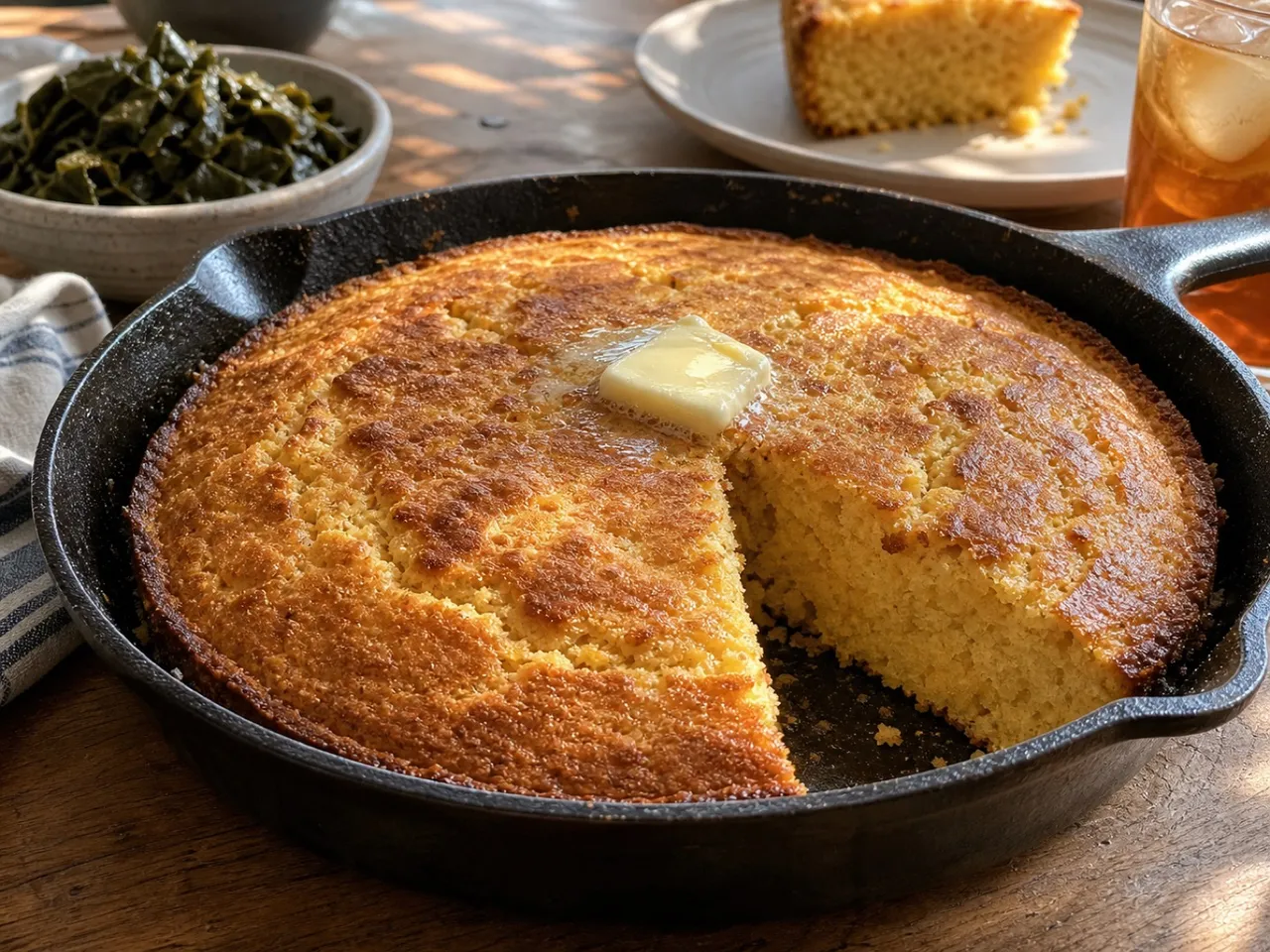 Buttermilk Skillet Cornbread — served