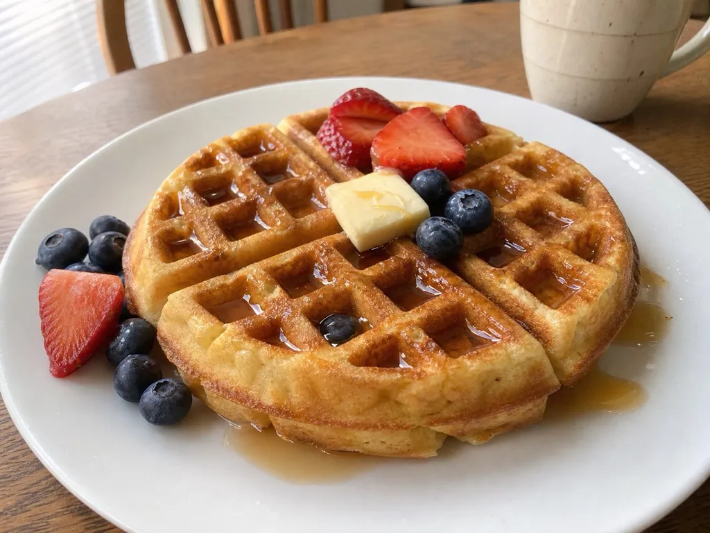 Buttermilk Waffles — plated and served