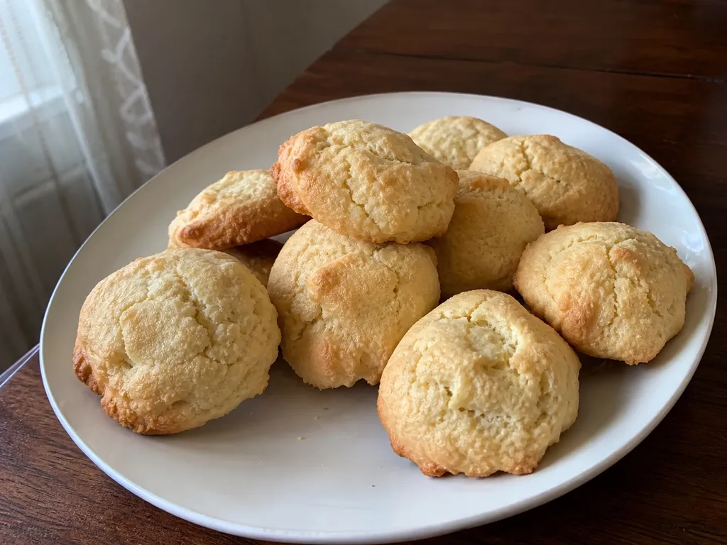 Buttery Drop Cookies — plated and served