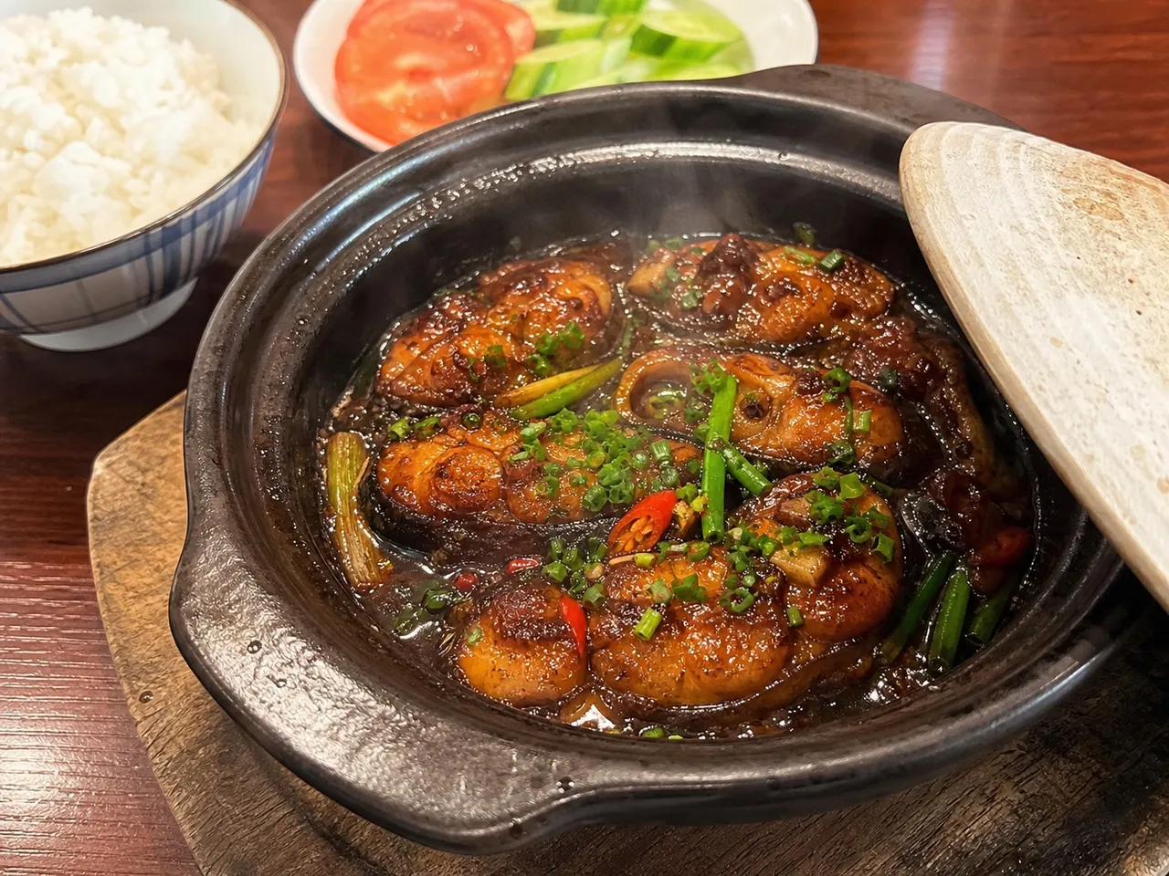 Cá Kho Tộ (Caramelized Fish in Clay Pot) — served