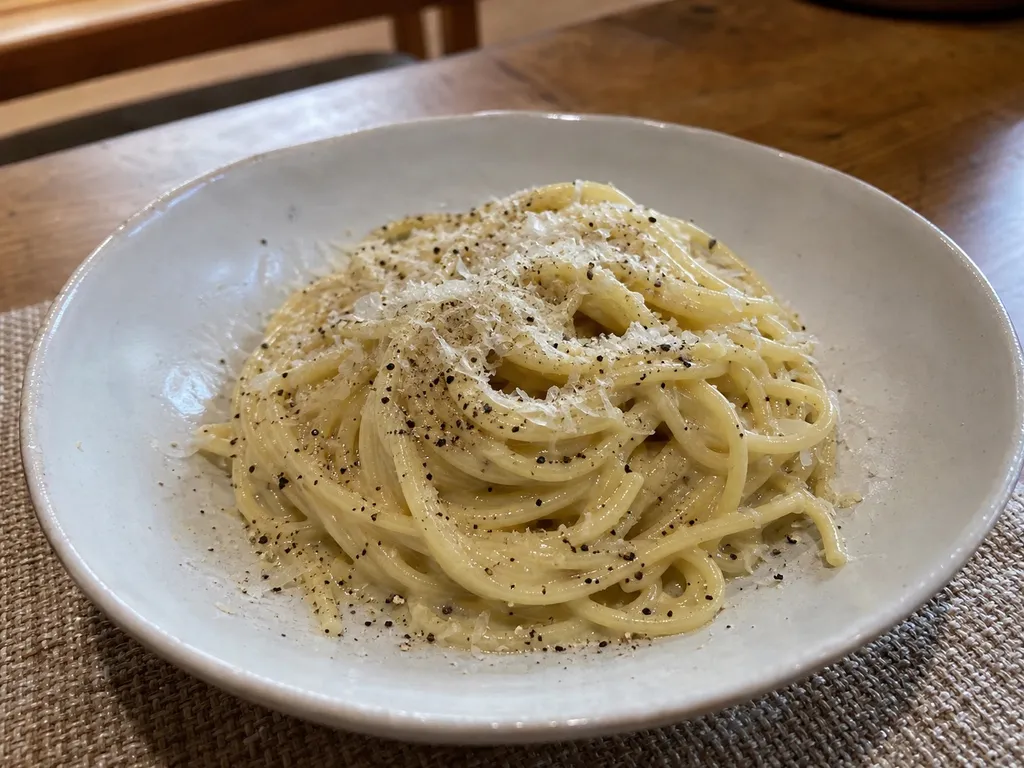 Cacio e Pepe — plated and served