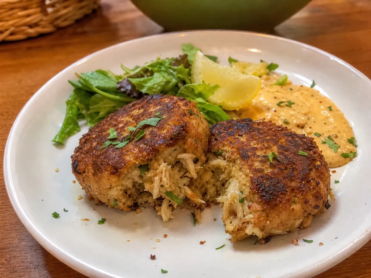 Cajun Crab Cakes — served