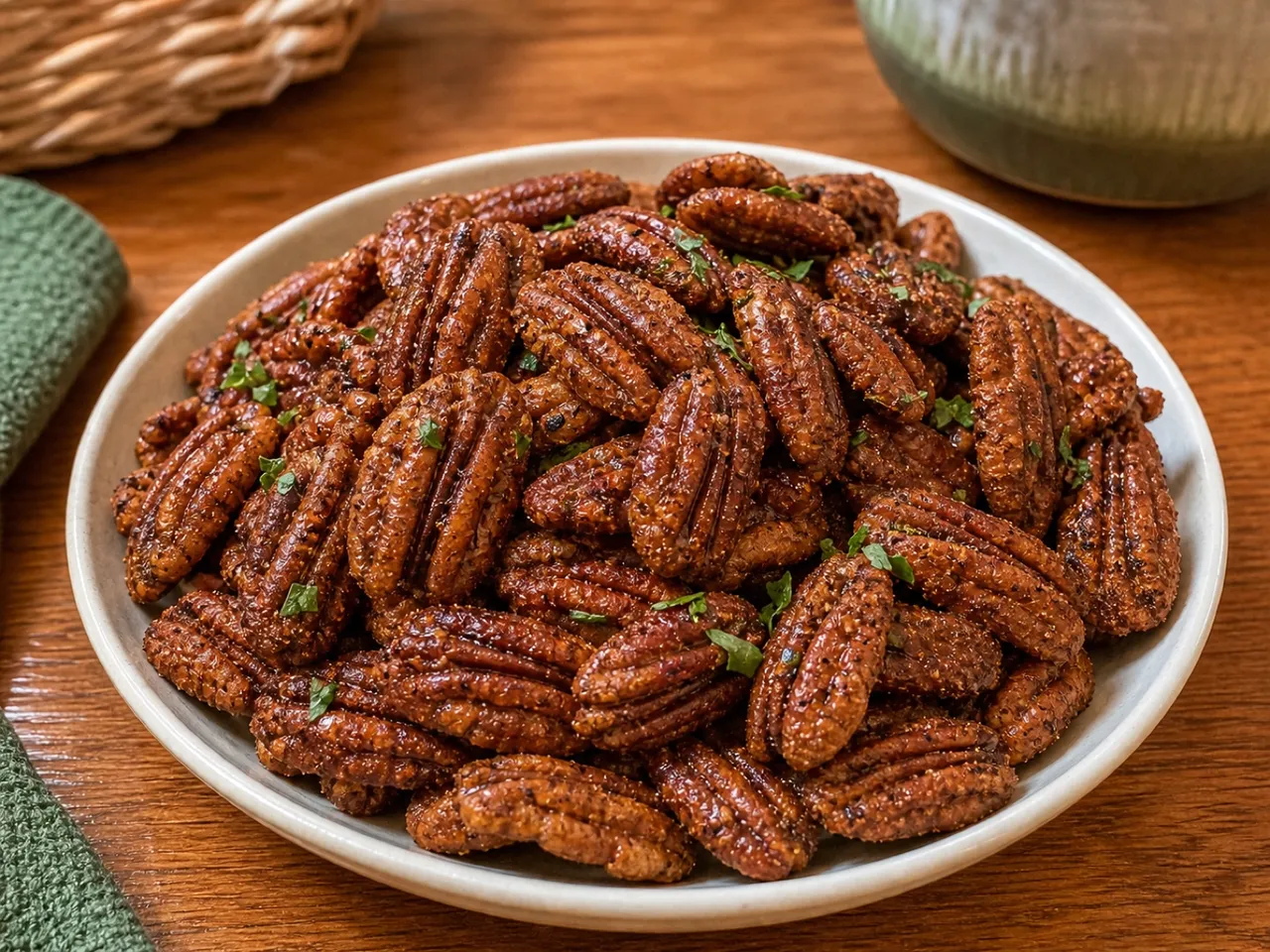 Cajun Spiced Pecans — served