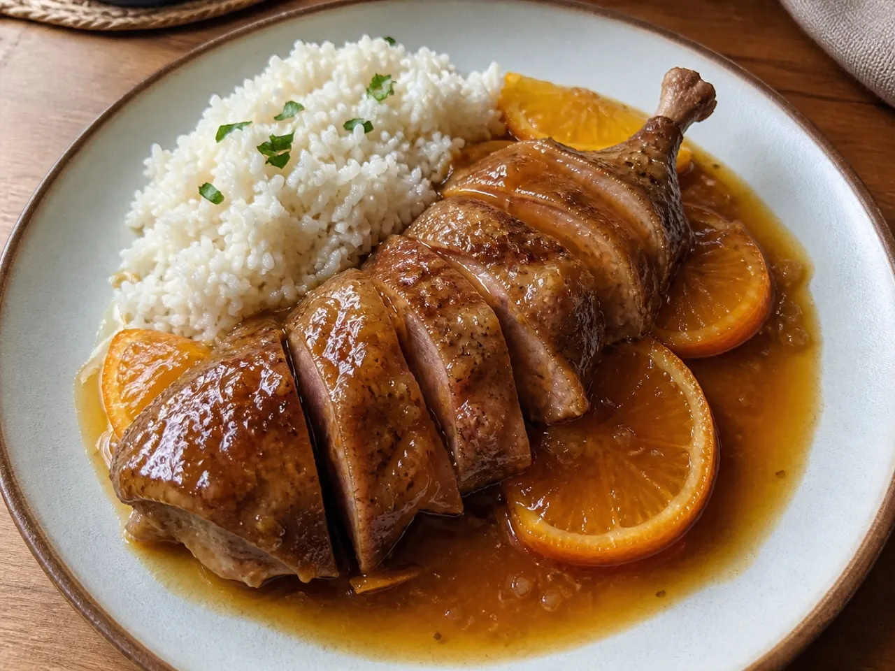 Canard à l'Orange — served