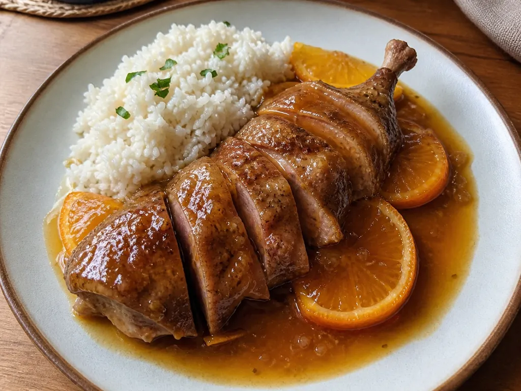 Canard à l'Orange — plated and served