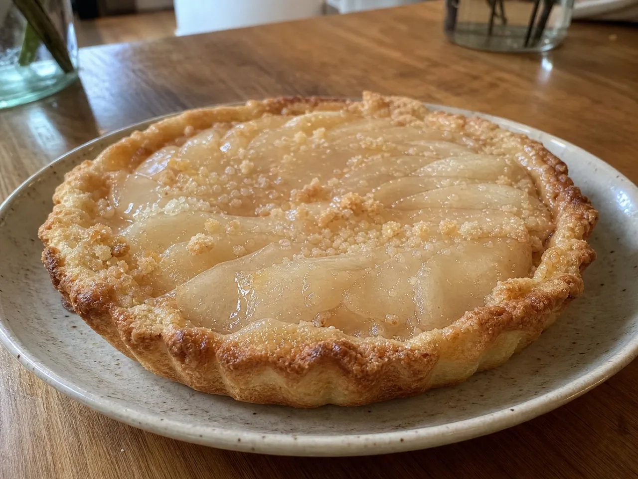 Canned Pear Tart — served
