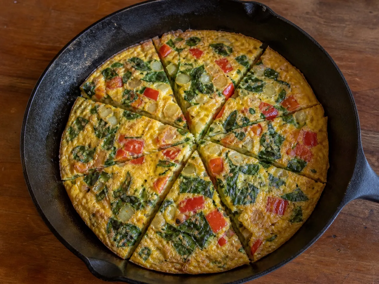 Canned Veggie Frittata — served