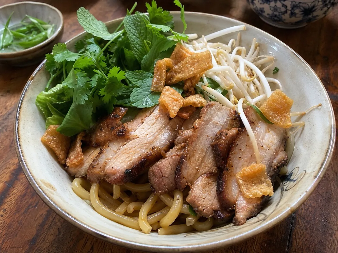 Cao Lầu (Hội An Noodle Bowl) — served