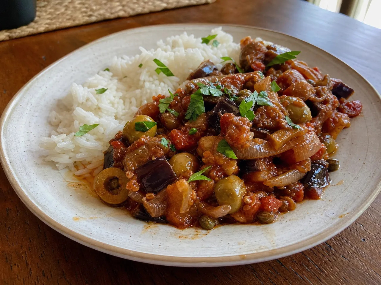 Caponata — served