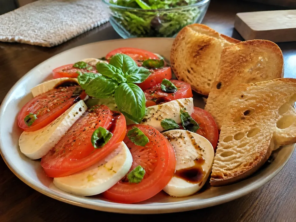 Caprese Salad — plated and served