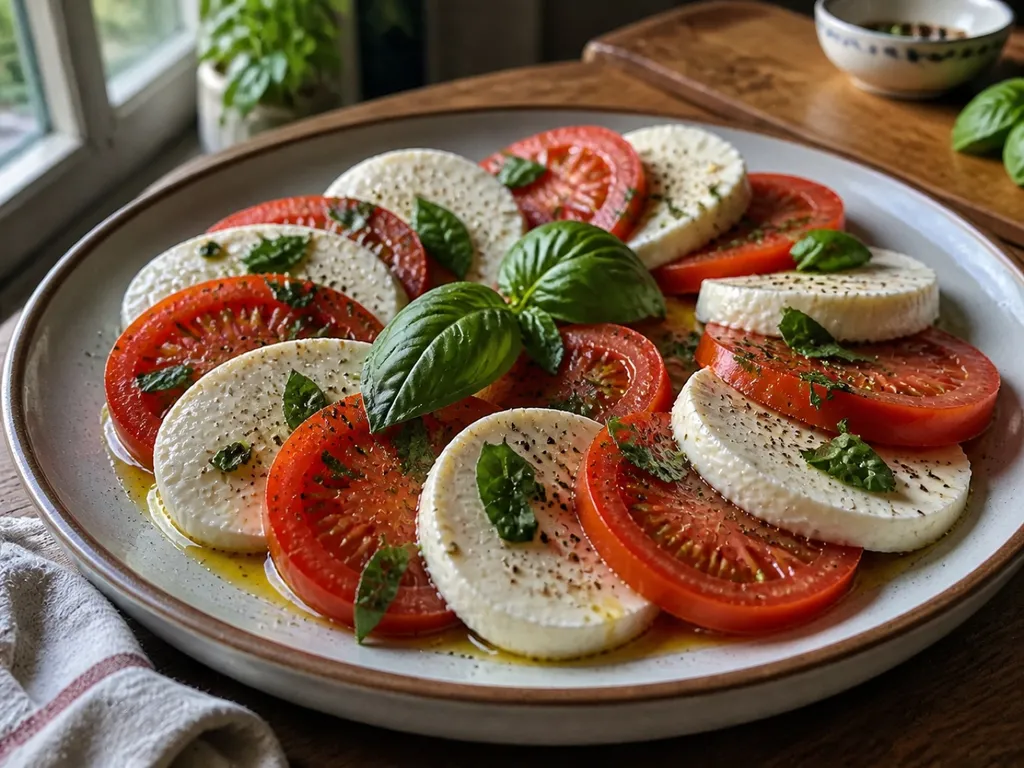 Caprese — plated and served