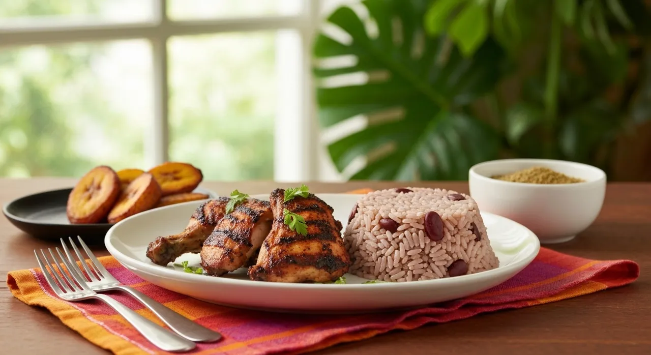 A spread of Caribbean dishes