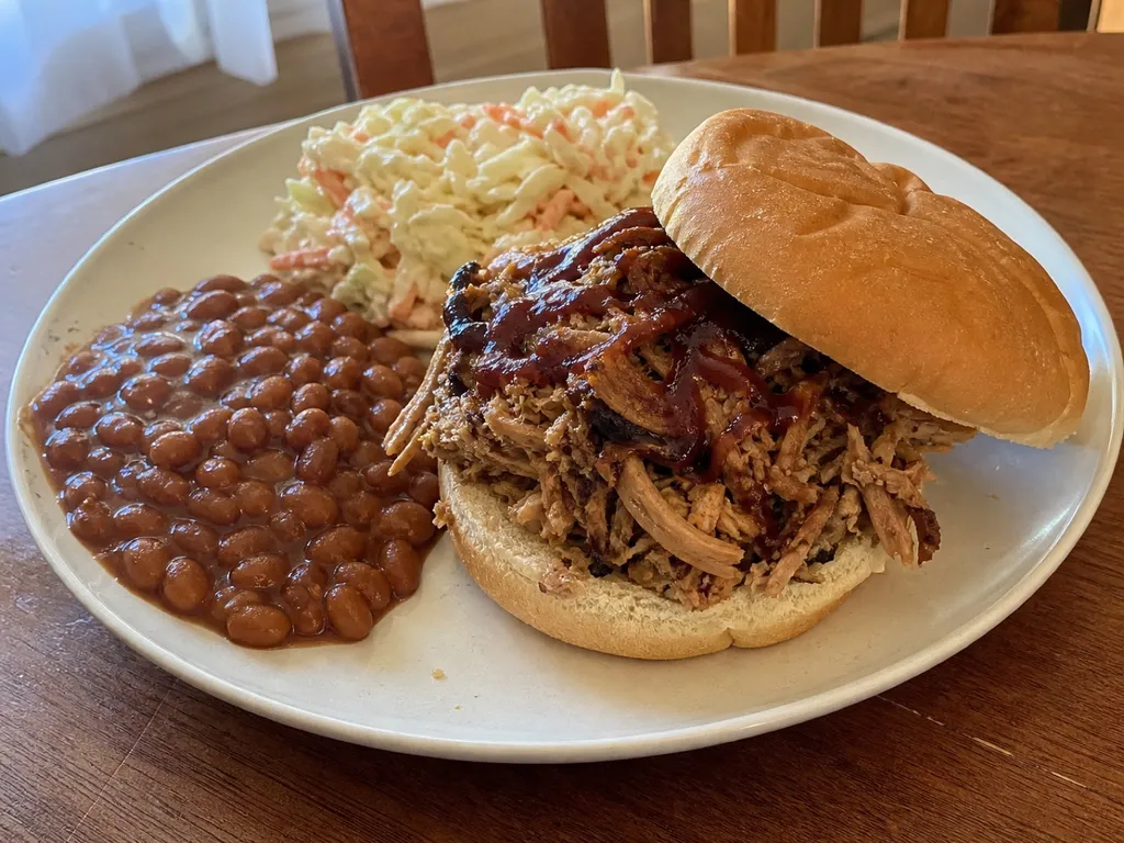 Carolina Pulled Pork — plated and served