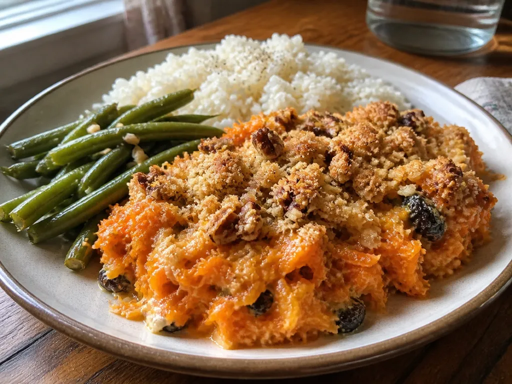 Carrot Casserole — plated and served