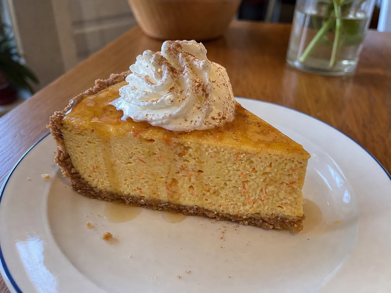 Carrot Maple Cheesecake — served