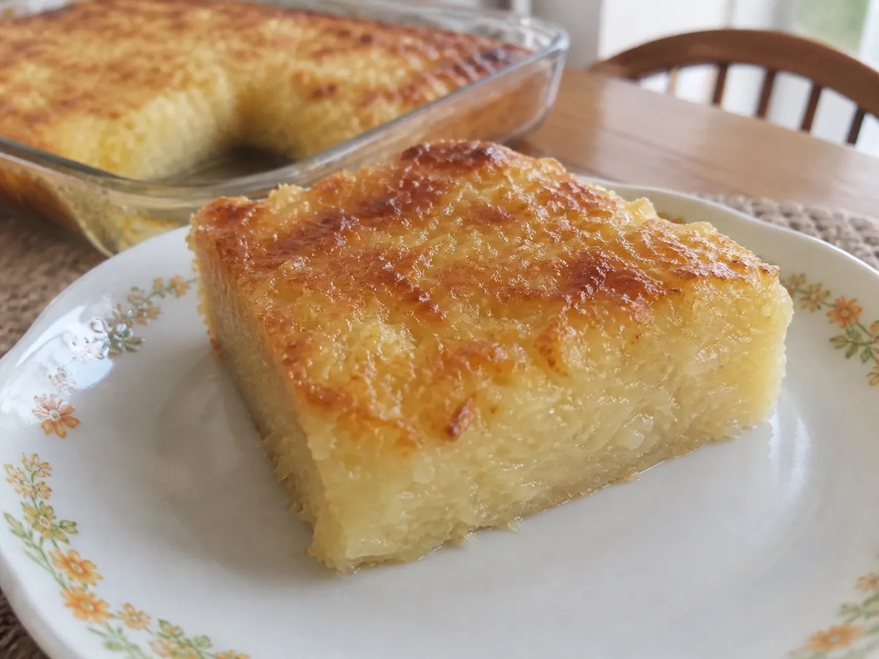 Cassava Cake — served