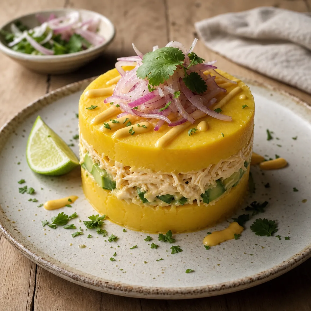 Causa Limeña (Layered Potato Terrine with Chicken) — Peruvian recipe