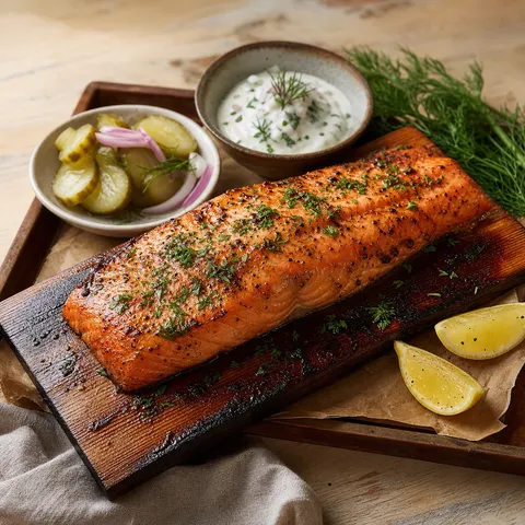 Cedar Plank Grilled Salmon — Bbq recipe