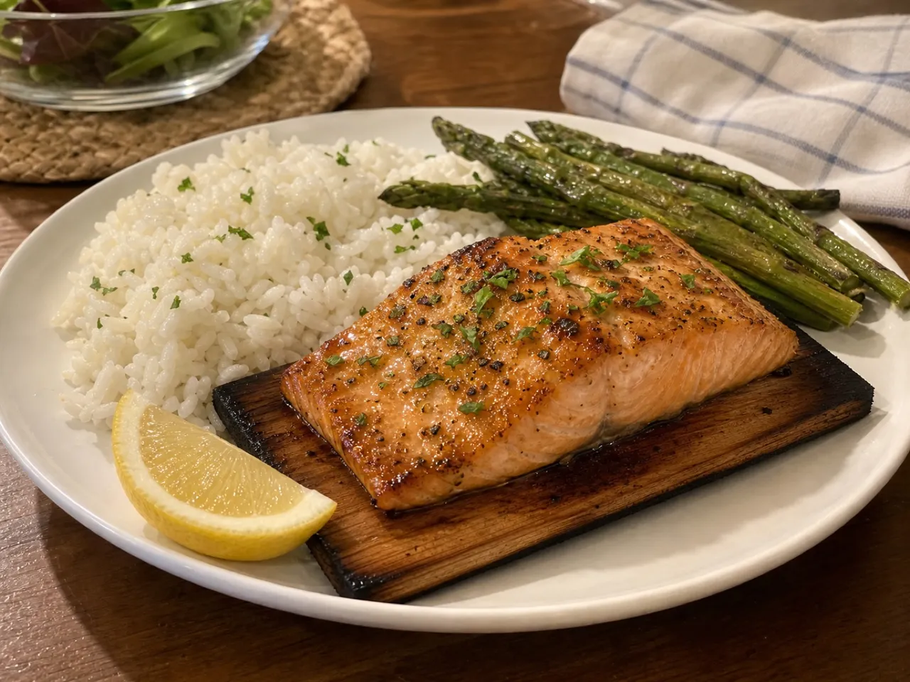 Cedar-Plank Salmon — served