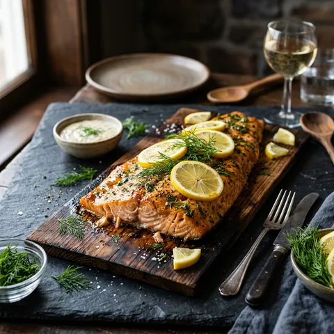 Cedar-Plank Salmon — Seafood recipe